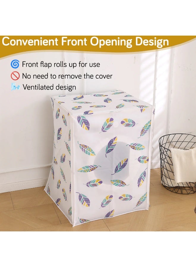 KITCHENOO Waterproof Front Load / Top Load Washing Machine Cover | PEVA Dustproof Protective Cover for 6kg, 6.5kg, 7kg & 7.5kg Fully Automatic Machines, Geometric Abstract - Image 5